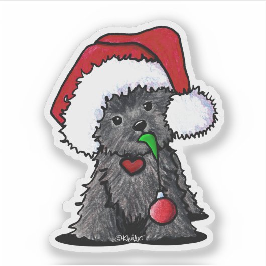 Kerstaffenpinscher Vinyl Sticker (Voorkant)