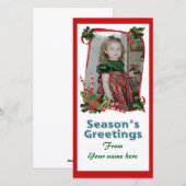 Kerstaffotokaarten, linten en snoep feestdagenkaart (Voorkant / Achterkant)