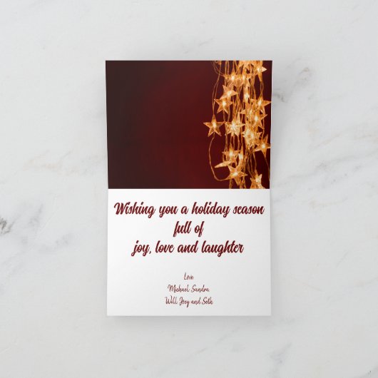 Kerstaffoto's van de sterren van het leger feestdagen kaart (Binnen)