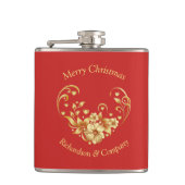 Kerstafmeester voor bedrijven heupfles (Voorkant)