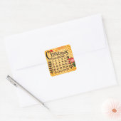 kerstafname aangepast vierkante sticker (Envelop)