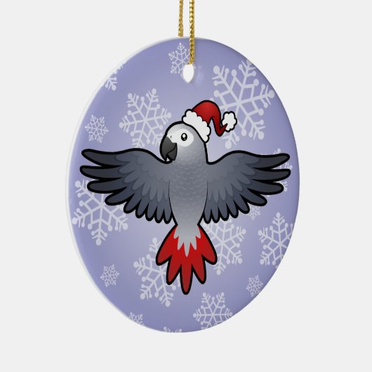 KerstAfrikaanse grijs (gemiddelde vogel) Keramisch Ornament (Rechts)