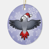 KerstAfrikaanse grijs (gemiddelde vogel) Keramisch Ornament (Links)
