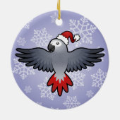 KerstAfrikaanse grijs (gemiddelde vogel) Keramisch Ornament (Achterkant)