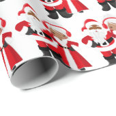 KerstAfrikaanse Kerstman-Kerstman-kerstman-Mrs Cla Cadeaupapier (Rol Hoek)