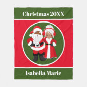 KerstAfrikaanse Kerstman-Kerstman-kerstman-Mrs Cla Fleece Deken (Voorkant)