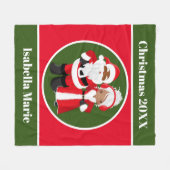 KerstAfrikaanse Kerstman-Kerstman-kerstman-Mrs Cla Fleece Deken (Voorkant (Horizontaal))