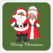 KerstAfrikaanse Kerstman-Kerstman-kerstman-Mrs Cla Vierkante Sticker (Voorkant)