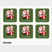 KerstAfrikaanse Kerstman-Kerstman-kerstman-Mrs Cla Vierkante Sticker (Vel)