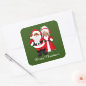KerstAfrikaanse Kerstman-Kerstman-kerstman-Mrs Cla Vierkante Sticker (Envelop)
