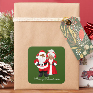 KerstAfrikaanse Kerstman-Kerstman-kerstman-Mrs Cla Vierkante Sticker