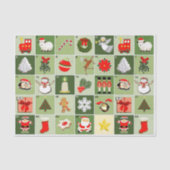Kerstaftellen Advent Calendar Wrapping Paper Tissuepapier (Voorkant)
