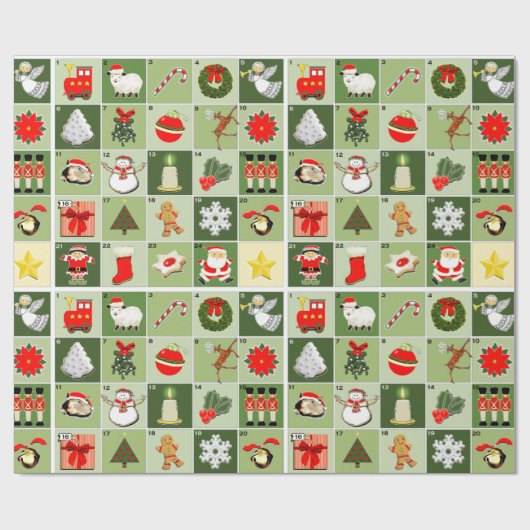 Kerstaftellen Cadeaupapier (Vlak)