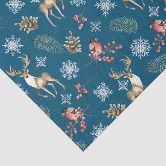 Kerstag en vogelbos Pattern Tissuepapier (Detail)