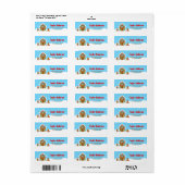 Kerstagebak Blauw en Rood Etiket (Full Sheet)