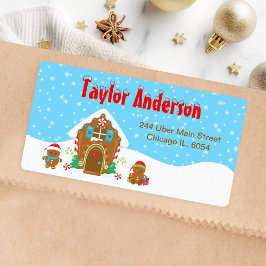 Kerstagebak Blauw en Rood Etiket