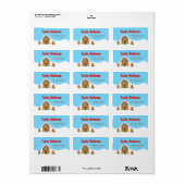 Kerstagebak Blauw en Rood Etiket (Full Sheet)