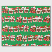 Kerstagebak Cadeaupapier (Vlak)