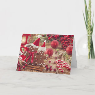 Kerstagebak en warme Drink Feestdagen Kaart