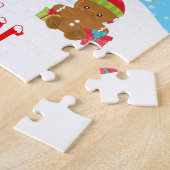 Kerstagebak Huis Rood en blauw Legpuzzel (Zijkant)