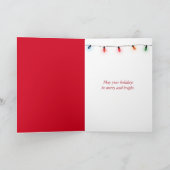 Kerstagebak met naam feestdagen kaart (Binnen)