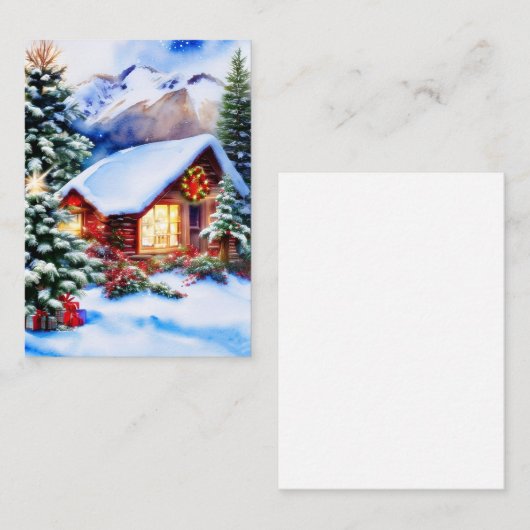 Kerstagebak mini notitiekaartje (Voorkant / Achterkant)