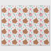 Kerstagebak, Snoep en cupcakes Cadeaupapier (Vlak)