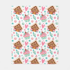 Kerstagebak, Snoep en cupcakes Fleece Deken
