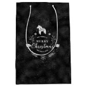 Kerstagebandje Zwart en glitter strepen Medium Cadeauzakje (Voorkant)