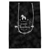 Kerstagebandje Zwart en glitter strepen Medium Cadeauzakje (Achterkant)