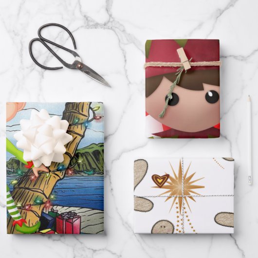 Kerstagebarsten keukengerei inpakpapier vel (Voorkant)