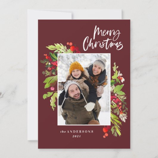 Kerstagebloed in Bourgogne, foto 1 Feestdagenkaart (Voorkant)