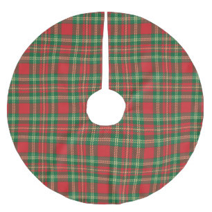 Kerstagebluid rood-geel tartaanpatroon kerstboom rok