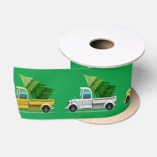 Kerstageel en zilvertruck met boom satijnen lint