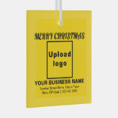 Kerstageel vierkant Glass Ornament (Voorkant Rechts)