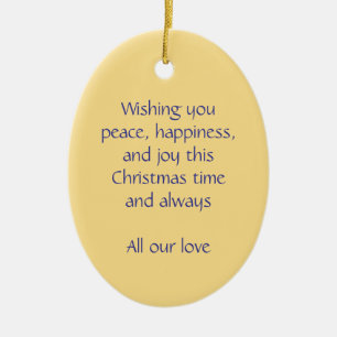 Kerstageengel vrede, geluk en plezier ornament