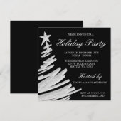 Kerstagefeestdag in de Zwarte en Zilverige Kerstav Kaart (Voorkant / Achterkant)