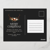 Kerstageflora met botanische elegant folie feestdagen briefkaart (Achterkant)