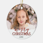 Kerstagefotoversiering | rode glittering keramisch ornament (Links)