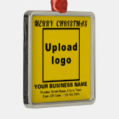 Kerstagegeel vierkant versieringswerk metalen ornament (Rechts)