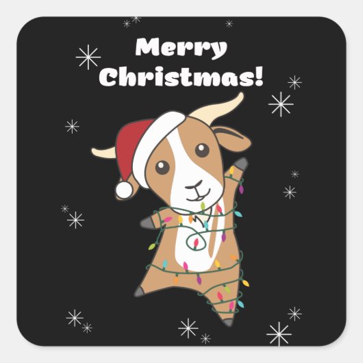 Kerstagegeiten winterdieren vierkante sticker (Voorkant)