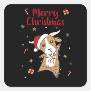Kerstagegeiten winterdieren vierkante sticker