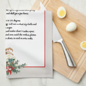 Kerstagegrasland grijze receptie theedoek (Quarter Fold)