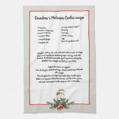 Kerstagegrasland grijze receptie theedoek (Verticaal)