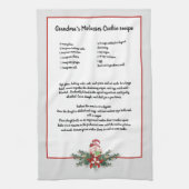 Kerstagegrasland grijze receptie theedoek (Verticaal)