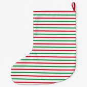 Kerstagekleurde rode witte strepen grote kerstsok (Achterkant)