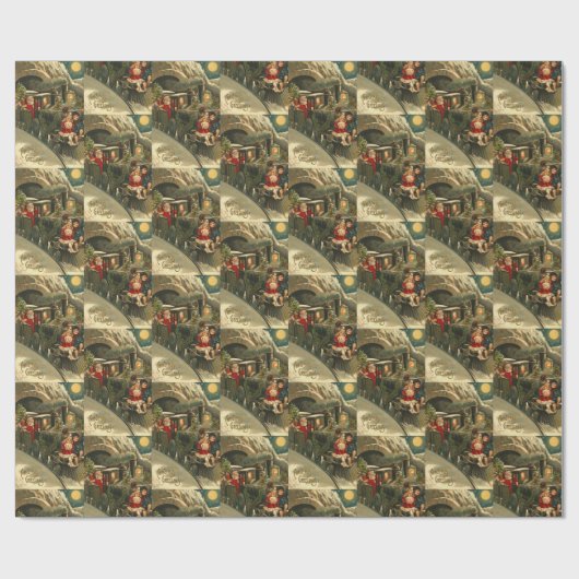 kerstagekunst met Retro Cadeaupapier (Vlak)