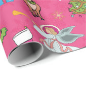 Kerstagel, herten en sneeuwpoppen cadeaupapier (Rol Hoek)