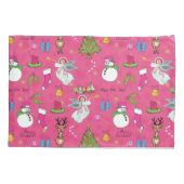 Kerstagel, herten en sneeuwpoppen kussensloop (Achterkant)