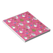 Kerstagel, herten en sneeuwpoppen notitieblok (Schuin)